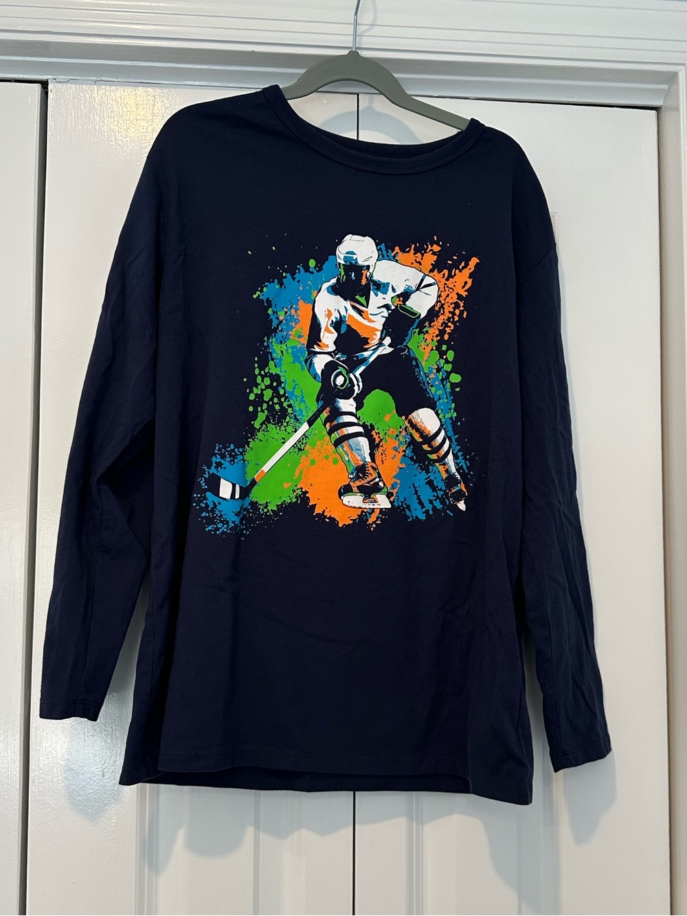 Navy Boys' Hockey Graphic Long-Sleeve Tee